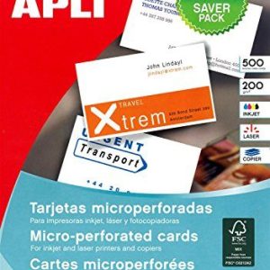 APLI 100976 500 visitkort, 90 mm x 50,8 mm, 200 g, vit 3270241009767 APLI 100976 500 visitkort, 90 mm x 50,8 mm, 200 g, vit 3270241009767