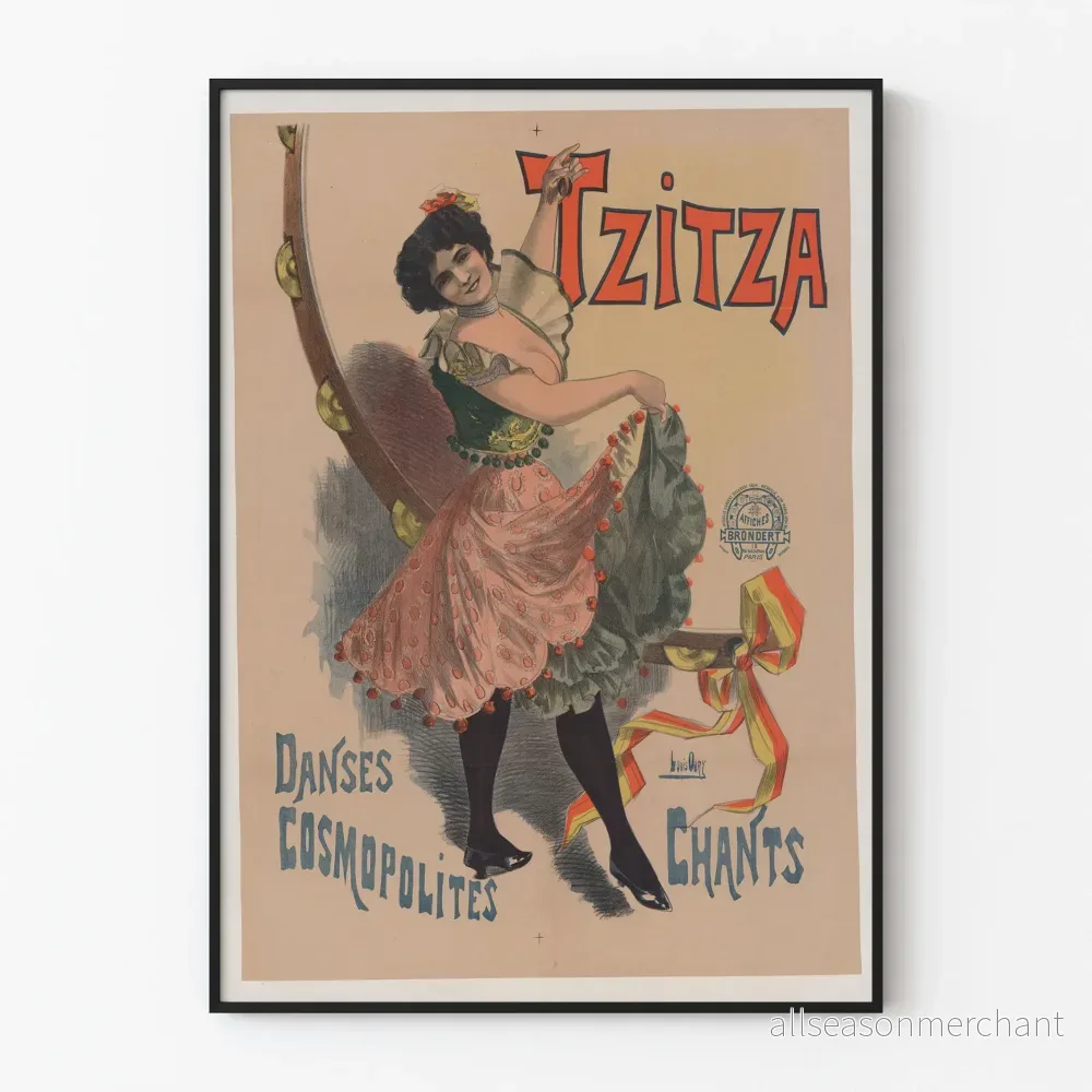 Vintageposter Tzitza dans och kosmopolitiska sånger