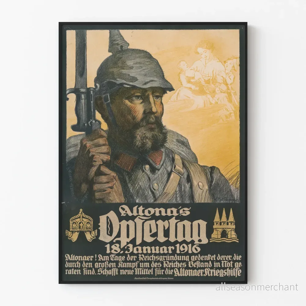 Vintage väggposter Altona's Opfertag 1916