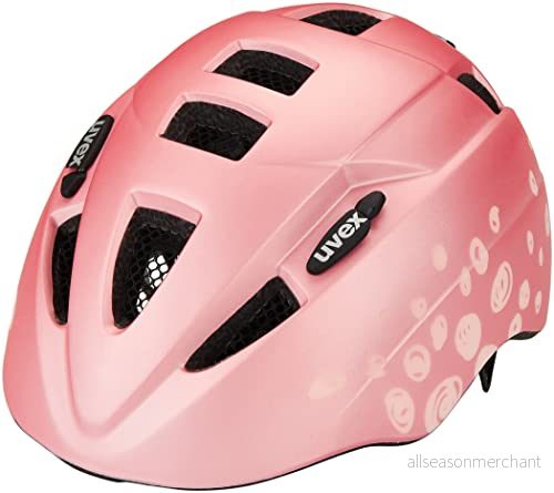 uvex kid 2 cc lätt cykelhjälm för barn individuell storleksanpassning anpassad LED belysning pink polka 46 52 cm 4043197346915