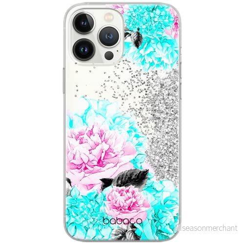 ERT GROUP mobiltelefonfodral för Apple Iphone 13 originalt och officiellt licensierat Babaco mönster Flowers 002 Vit optimalt anpassad till formen på mobiltelefonen, med glitter overflow effekt 5904805383212
