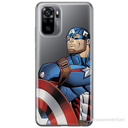 ERT GROUP mobiltelefonfodral för Xiaomi REDMI NOTE 10/ 10S originalt och officiellt licensierat Marvel mönster Captain America 011 anpassad till formen på mobiltelefonen, gedeeltelijk transparant 5903537192635
