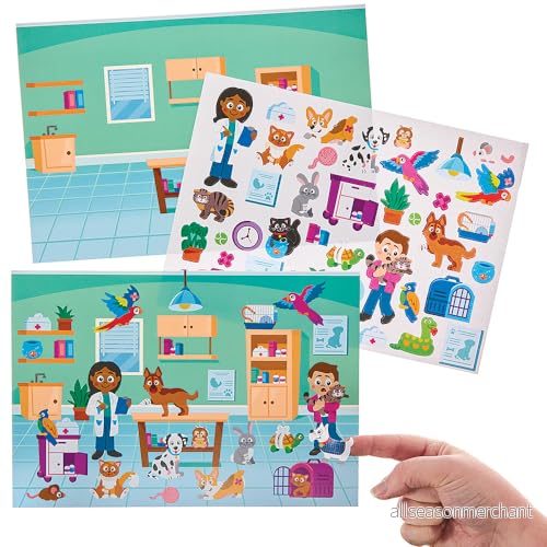 Baker Ross FN070 Vet Sticker Scenes Förpackning med 5, Självhäftande Klistermärken för barn, Pyssel barn 5063067010271 Baker Ross FN070 Vet Sticker Scenes Förpackning med 5, Självhäftande Klistermärken för barn, Pyssel barn 5063067010271