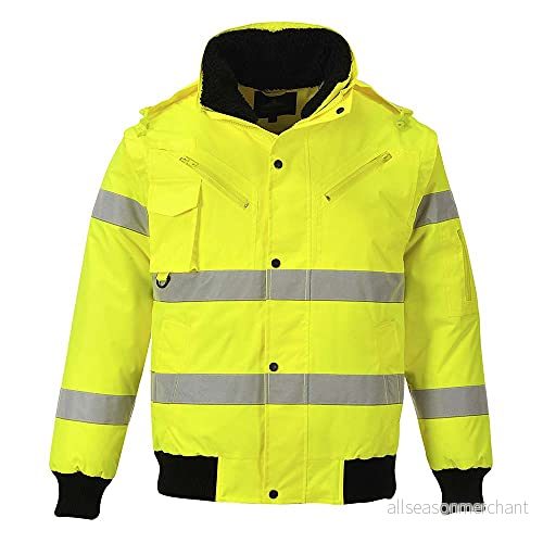 Portwest C467 Hi Vis 3 i 1 jacka Bombardero, Large, gUL, 5036108249176