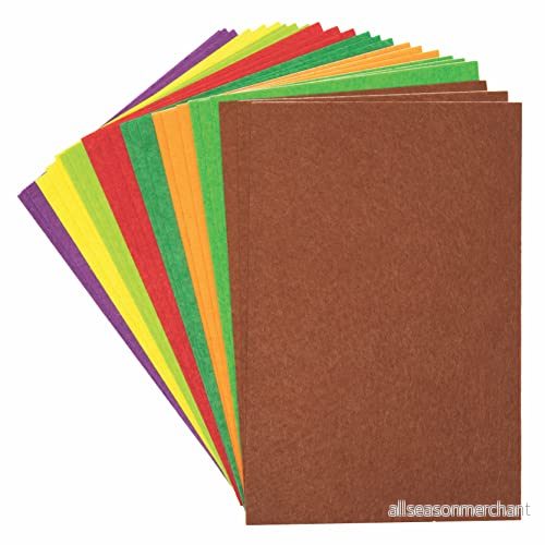 Baker Ross FE608 Höst självhäftande filtark 24 pack, färgade hantverksmaterial för barn hantverk, kreativa konsttillbehör 5051174120914