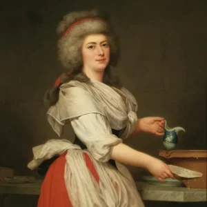 Målning Madame A. Aughi, vän till drottning Marie-Antoinette, som mjölkerska vid den kungliga mejeriet i Trianon - Adolf Ulrik Wertmüller - Bild 2