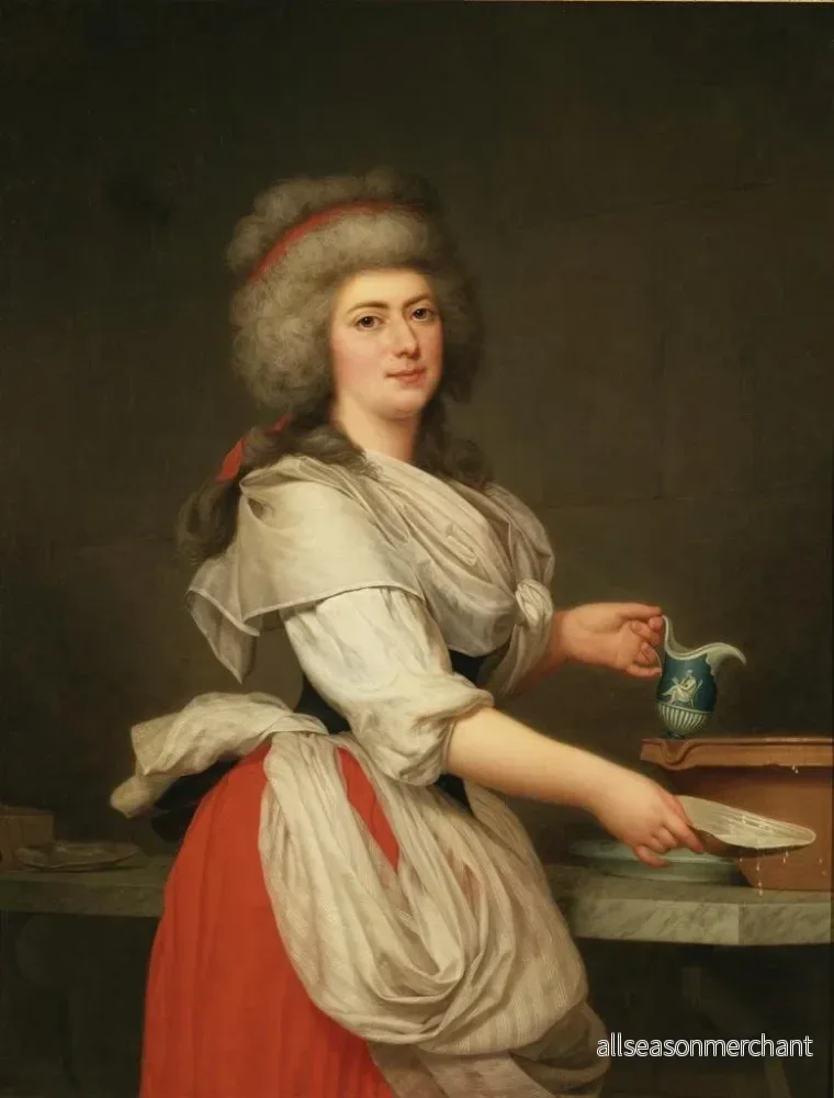 Målning Madame A. Aughi, vän till drottning Marie-Antoinette, som mjölkerska vid den kungliga mejeriet i Trianon - Adolf Ulrik Wertmüller - Bild 2