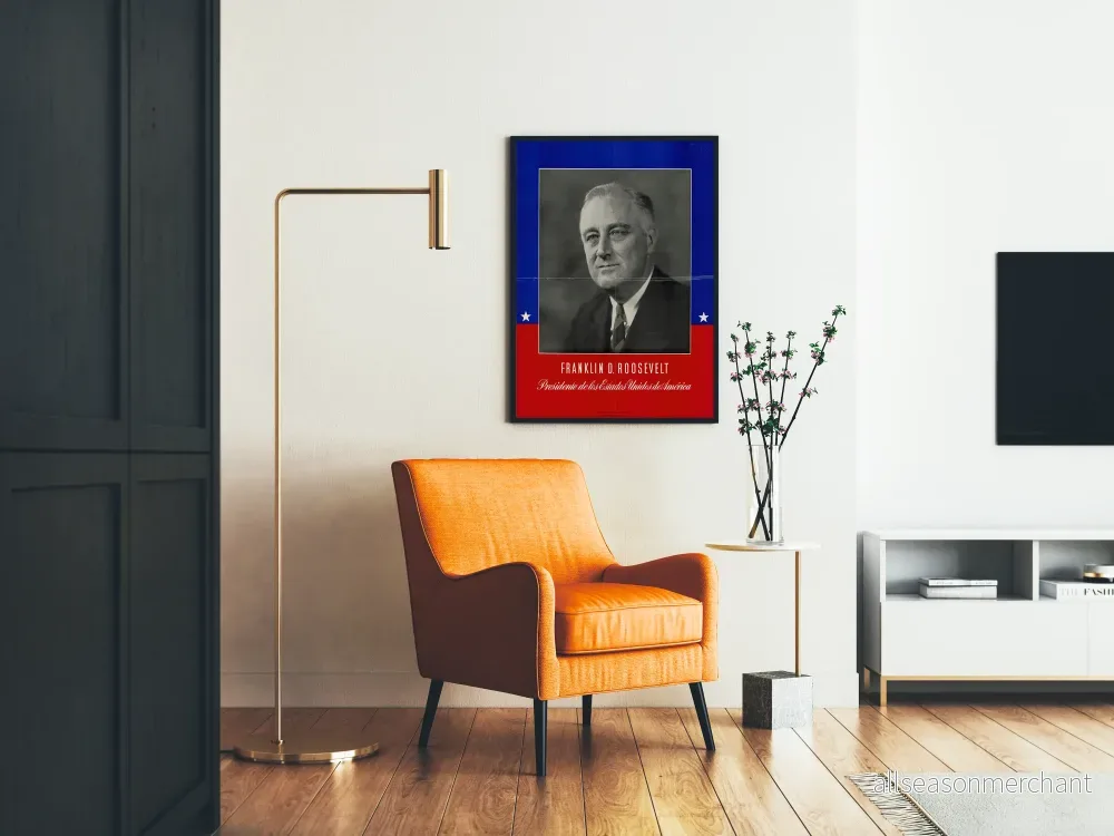 Vintageposter av Franklin D. Roosevelt, USA:s president, väggdekoration - Bild 2
