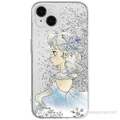 ERT GROUP mobiltelefonfodral för Apple Iphone 14 PLUS originalt och officiellt licensierat Disney mönster Elsa 010 optimalt anpassad till formen på mobiltelefonen, med glitter overflow effekt 5905511590512
