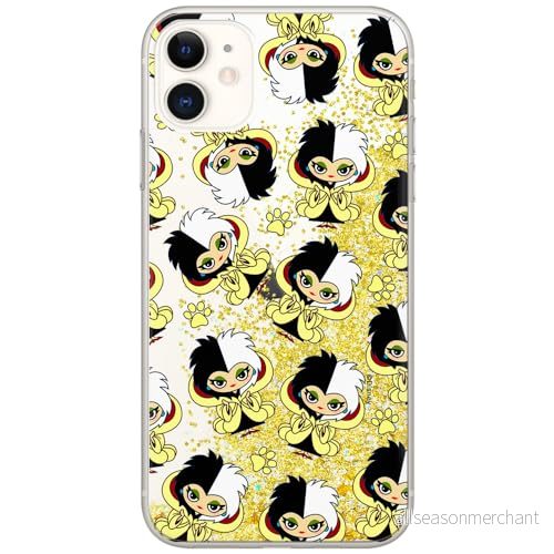 ERT GROUP mobiltelefonfodral för Apple Iphone 11 originalt och officiellt licensierat Disney mönster Cruella 007 optimalt anpassad till formen på mobiltelefonen, med glitter overflow effekt 5905131496072