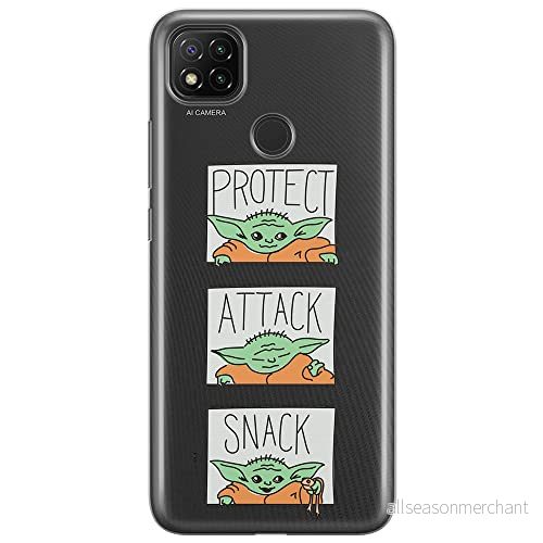 ERT GROUP mobiltelefonfodral för Xiaomi REDMI 9C originalt och officiellt licensierat Star Wars mönster Baby Yoda 009 optimalt anpassad till formen på mobiltelefonen, gedeeltelijk transparant 5903040304402