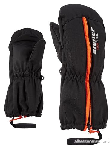 Ziener Baby LANGELO AS MINIS glove skidhandskar/vintersport vattentät, ventilerande, svart stru (black stru), 80 cm 4052928543158