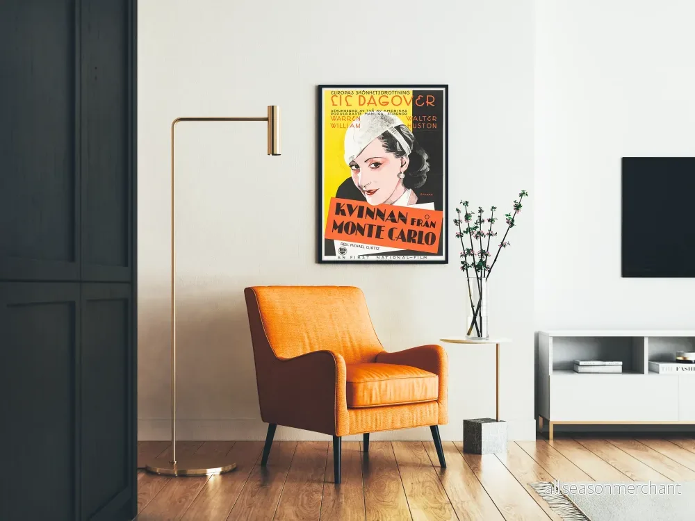 Vintageposter Kvinan från Monte Carlo - Retro filmväggdekoration - Bild 2