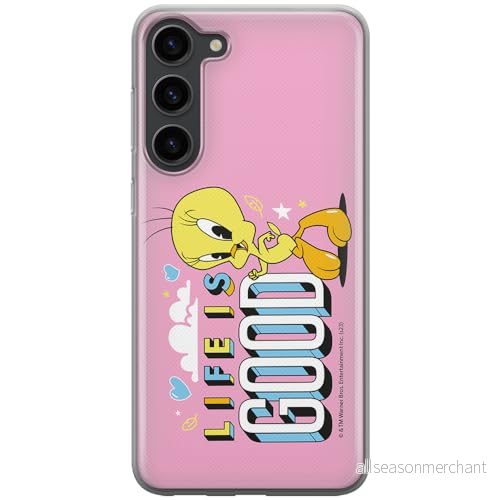 ERT GROUP mobiltelefonfodral för Samsung S23 PLUS originalt och officiellt licensierat Looney Tunes mönster Tweety 016 anpassad till formen på mobiltelefonen, fodral tillverkad av TPU plast 5905795099206