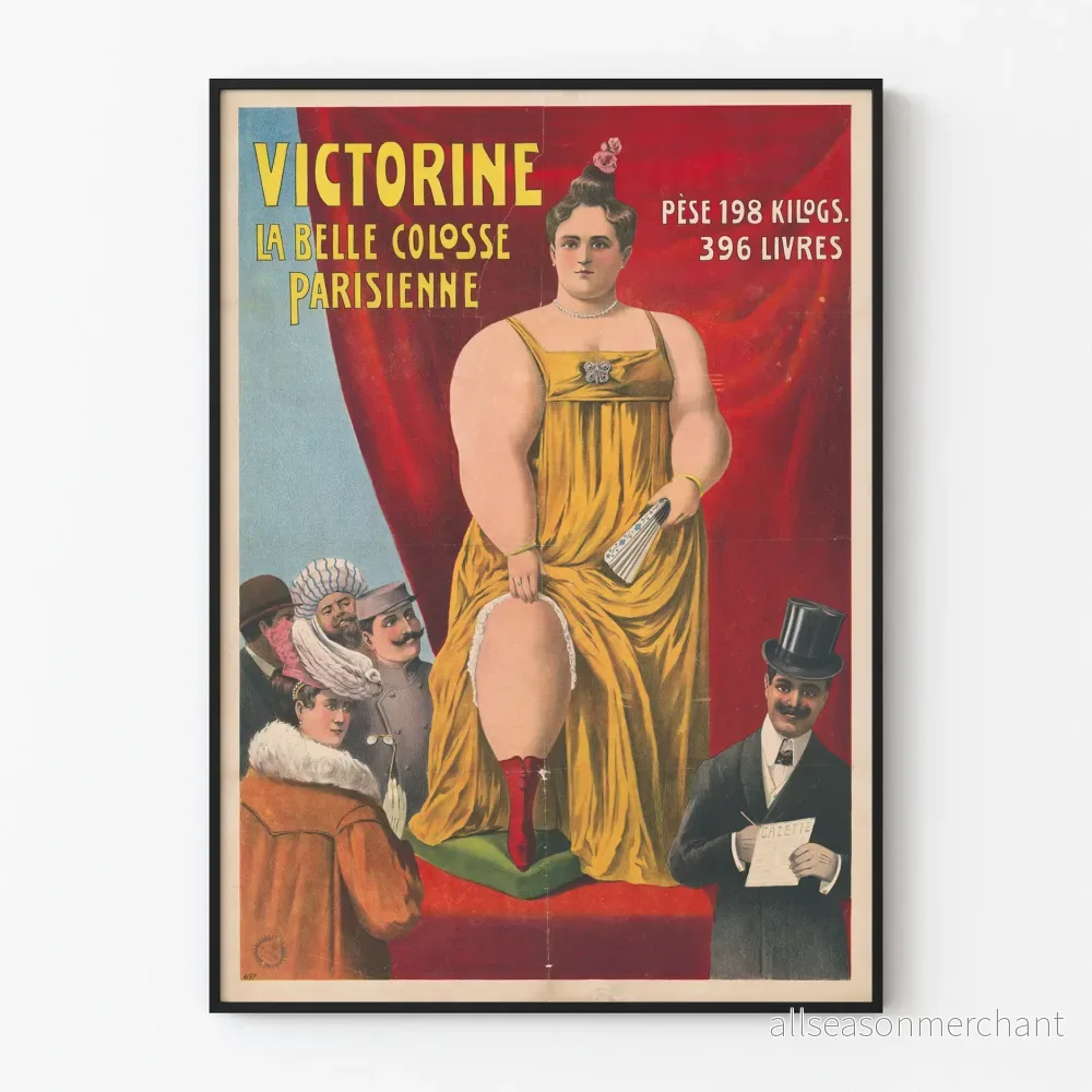 Vintageposter Victorine La Belle Colosse Parisienne
