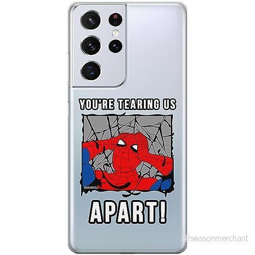 ERT GROUP mobiltelefonfodral för Samsung S21 ULTRA originalt och officiellt licensierat Marvel mönster Spider Man 035 optimalt anpassad till formen på mobiltelefonen, gedeeltelijk transparant 5905795011413