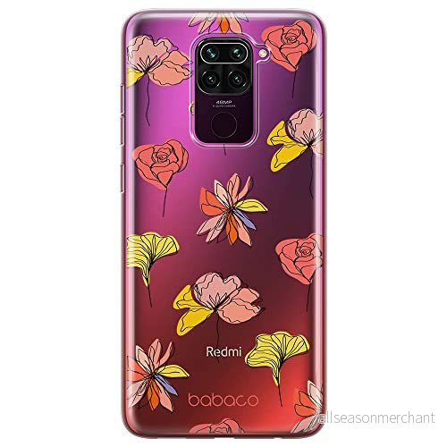 ERT GROUP mobiltelefonfodral för Xiaomi REDMI NOTE 9 originalt och officiellt licensierat Babaco mönster Flowers 012 optimalt anpassad till formen på mobiltelefonen, gedeeltelijk transparant 5903932606966