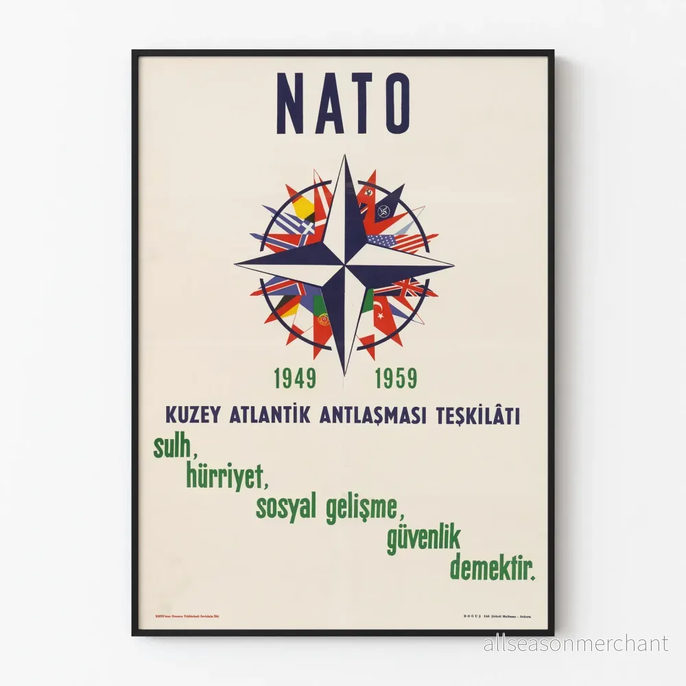 Tavla för 10-årsjubileum av NATO - Vintage väggdekoration