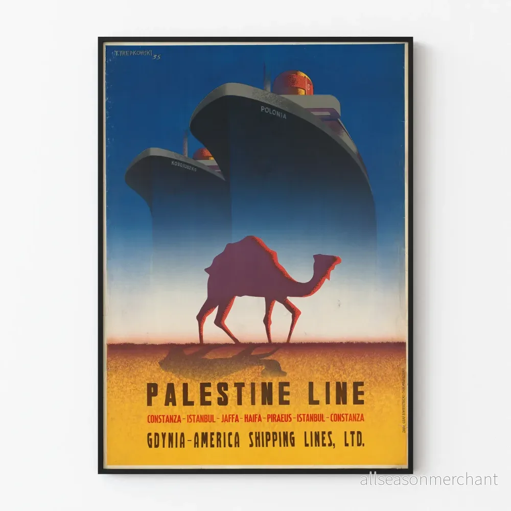 Vintage Palestina Line - Maritim väggdekoration i retrostil