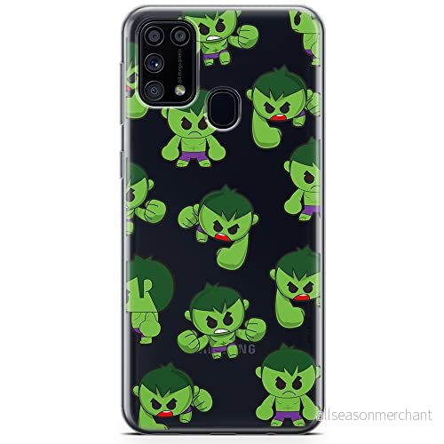 ERT GROUP mobiltelefonfodral för Samsung M31 originalt och officiellt licensierat Marvel mönster Hulk 006 optimalt anpassad till formen på mobiltelefonen, gedeeltelijk transparant 5904805238970