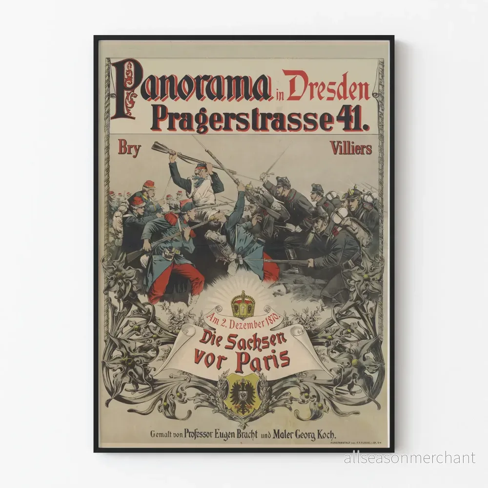 Vintageposter Panorama i Dresden Pragerstrasse 41