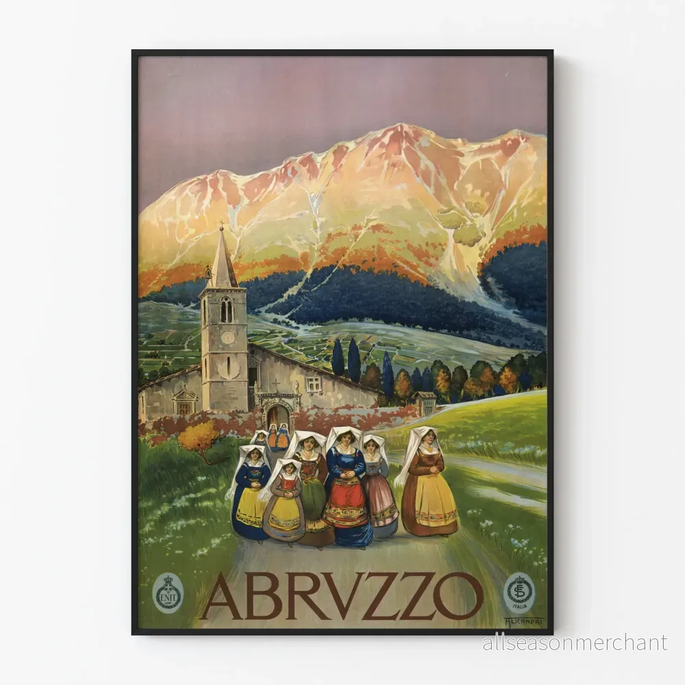 Vintageaffisch Abruzzo - Äkta italiensk väggdekoration