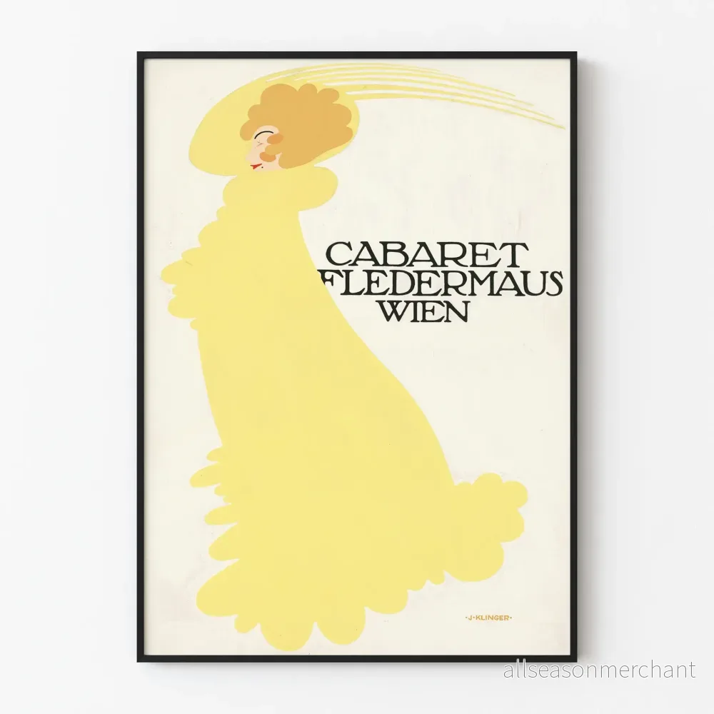 Poster Cabaret Fledermaus Wien av J. Klinger - Vintage väggdekoration
