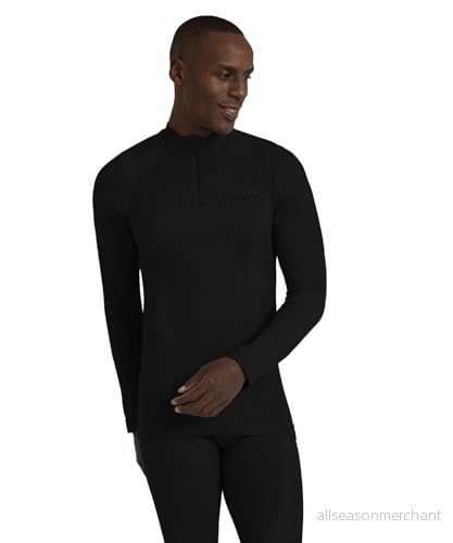 FALKE herr Baslager Ovandel Wool-Tech High Zip Neck M L/s Sh ull funktionsmaterial snabbtorkande 1 del, Svart Black 3000, S 4067112090684