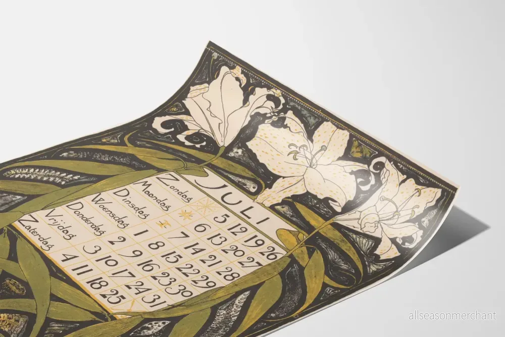 Väggkalenderposter för juli 1896 i Art Nouveau-stil - Bild 3