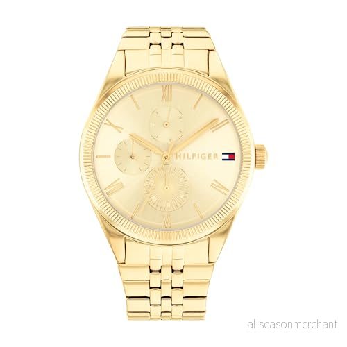 Tommy Hilfiger GP CASE DIAL WITH Accents Kronografklockor, Storlek: One Size, Gold coloured 7613272520256
