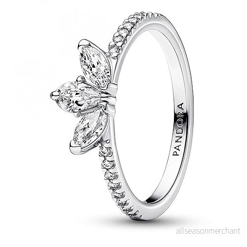 PANDORA Timeless Funkelndes Herbarium Cluster Ring aus Sterling-Silber mit Cubic Zirkonia, Gr. 50, 192392C01-50 5700303013213