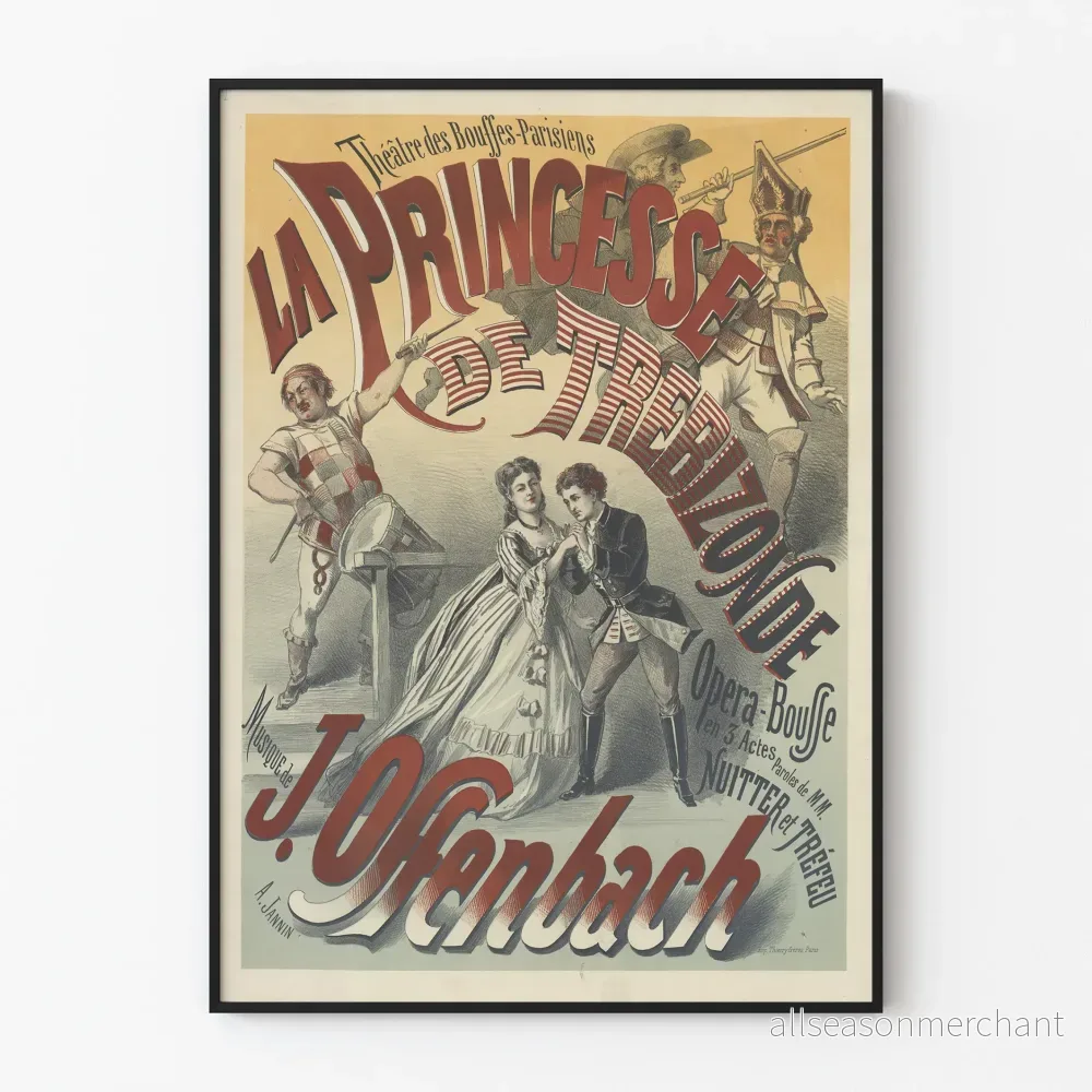 Vintage väggdekor: teateraffisch för La Princesse de Trébizonde