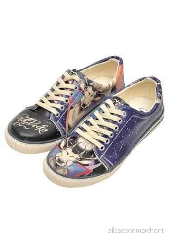 DOGO Kvinnors veganläder flerfärgade sneakers Dogs Day Motif 37, Material: Polyester, 37 EU 8680544178582