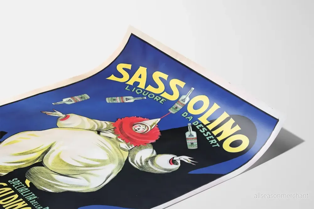 Vintageposter Sassolino Dessertlikör - Retro väggdekoration - Bild 3