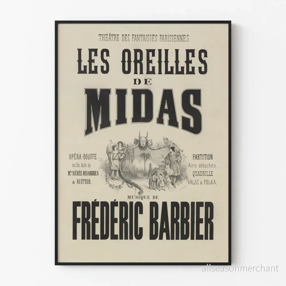 Affisch Teater Les Oreilles de Midas av Frédéric Barbier Affisch Teater Les Oreilles de Midas av Frédéric Barbier