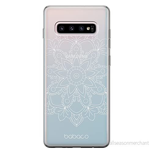 ERT GROUP mobiltelefonfodral för Samsung S10 PLUS originalt och officiellt licensierat Babaco mönster Mandalas 006 Vit optimalt anpassad till formen på mobiltelefonen, gedeeltelijk transparant 5904805839641