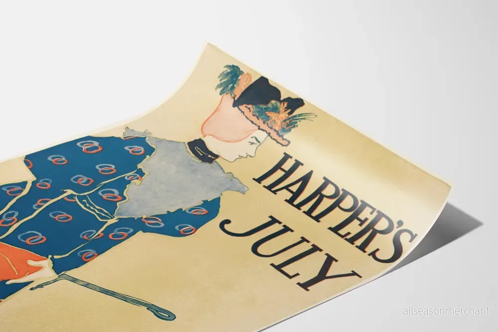 Vintageaffisch Harper's juli för elegant väggdekoration - Bild 3