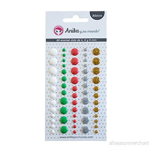 Anita y Su Mundo Enamel Dots, Navidiska färger, 4,8 och 10 mm 8413623720996