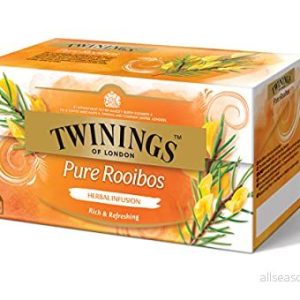 Twinings Pure Rooibos te ren roibusch i tepåse med de bästa bladen från Sydafrika 100 procent naturlig och koffeinfri, 25 tepåsar (50 g) 70177119119 Twinings Pure Rooibos te ren roibusch i tepåse med de bästa bladen från Sydafrika 100 procent naturlig och koffeinfri, 25 tepåsar (50 g) 70177119119