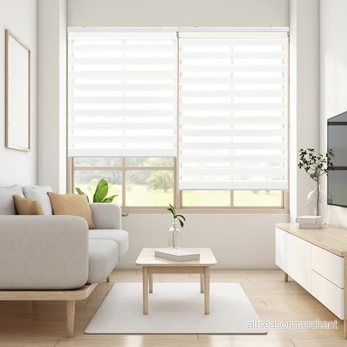 Blindecor Lira Rullbar Estor natt och dag Vit färg Stor 120 x 180 cm (bredd Höjd) Tygstorlek 117 175 Elegant berättelser 8434363288454