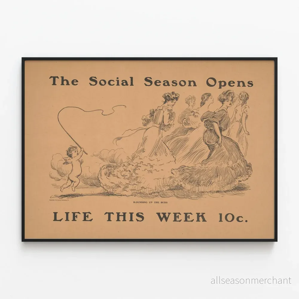Vintageposter The Social Season Opens – Elegant väggdekoration Vintageposter The Social Season Opens – Elegant väggdekoration