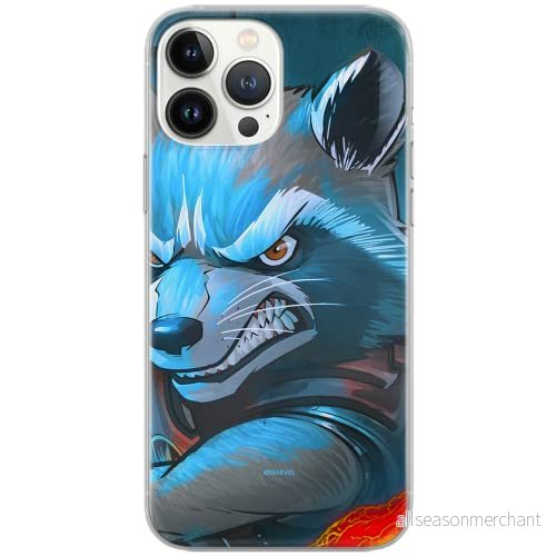 ERT GROUP mobiltelefonfodral för Iphone 13 PRO originalt och officiellt licensierat Marvel mönster Rocket 005 Vit optimalt anpassad till formen på mobiltelefonen, fodral tillverkad av TPU plast 5903932924886
