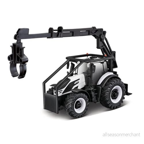 Bburago formgjuten VALTRA M2Q TRACTOR med fungerande främre lastare och 3 LOGGAR Detaield Replica samlarmodell leksak 4893993316793