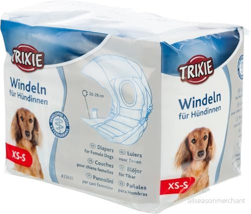 Trixie blöjor för tikar storlek XS S midjeomfång 20 28cm (12 Pack) 4011905236315