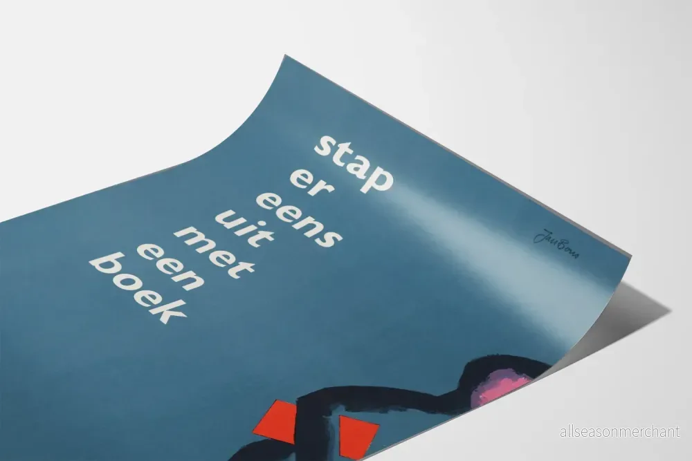 Väggposter Blå 'Stap Er Eens Ut Med En Bok' av Jan Bons - Bild 3