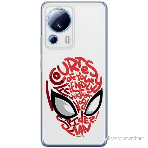 ERT GROUP mobiltelefonfodral för Xiaomi 13 LITE/CIVI 2 originalt och officiellt licensierat Marvel mönster Spider Man 022 optimalt anpassad till formen på mobiltelefonen, gedeeltelijk transparant 5905511930653