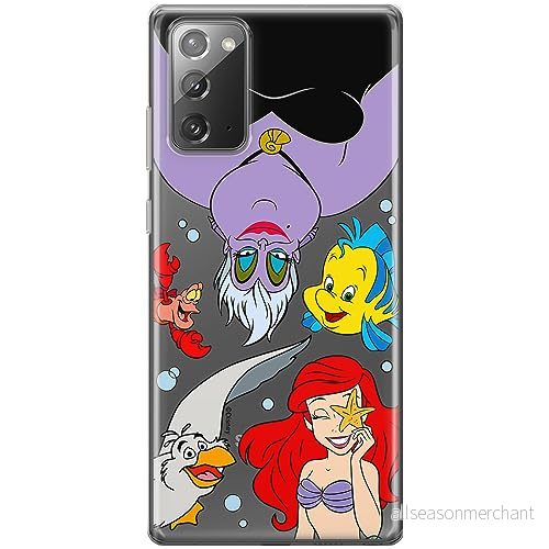 ERT GROUP mobiltelefonfodral för Samsung GALAXY NOTE 20 originalt och officiellt licensierat Disney mönster Ariel 008 optimalt anpassad till formen på mobiltelefonen, gedeeltelijk transparant 5905795045166