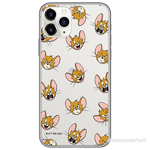 ERT GROUP mobiltelefonfodral för Apple Iphone 11 PRO MAX originalt och officiellt licensierat Tom and Jerry mönster 008 Vit optimalt anpassad till formen på mobiltelefonen, gedeeltelijk transparant 5904805264085
