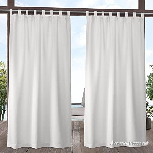 Exclusive Home Cabanda, solid inomhus/utomhus ljusfiltrering, krok och ögla, flik, topp, gardinpanel, par, 137 cm x 274 cm, vanilj 64247036550