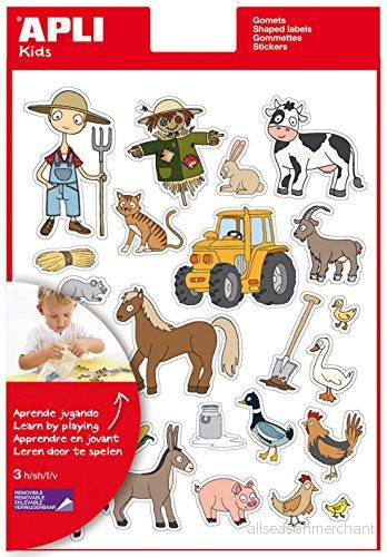 APLI Kids 11431 Gomets med La Granja tema 3 ark 8410782114314